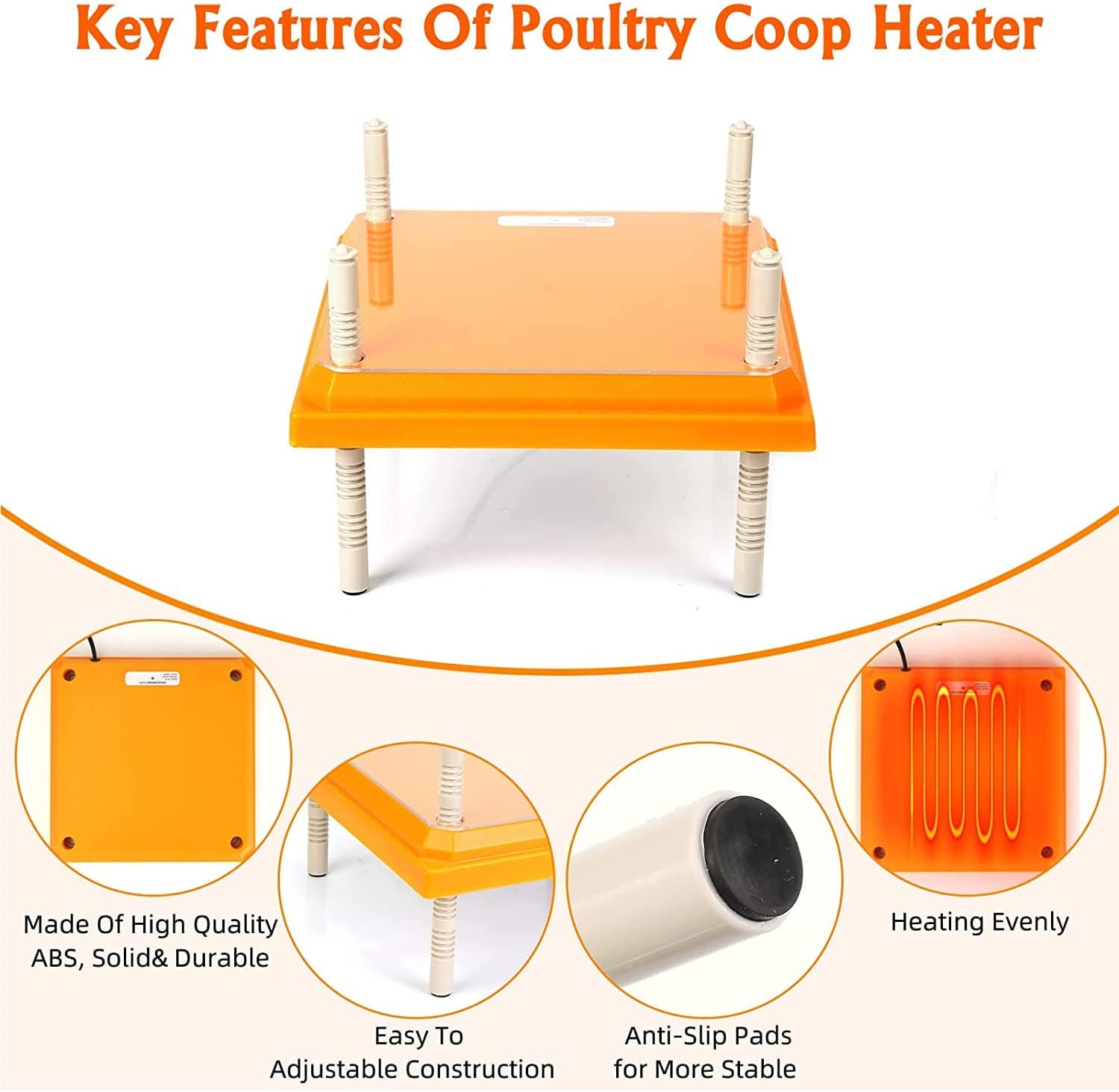 10"x10" Chick Heater Brooder, 131℉ Adjustable Height Chick Brooder Heating Plate Energy-Efficient Poultry Heater Warms Up to 15 Chicks or Ducklings or Geese, 15 Watts : Patio, Lawn & Garden