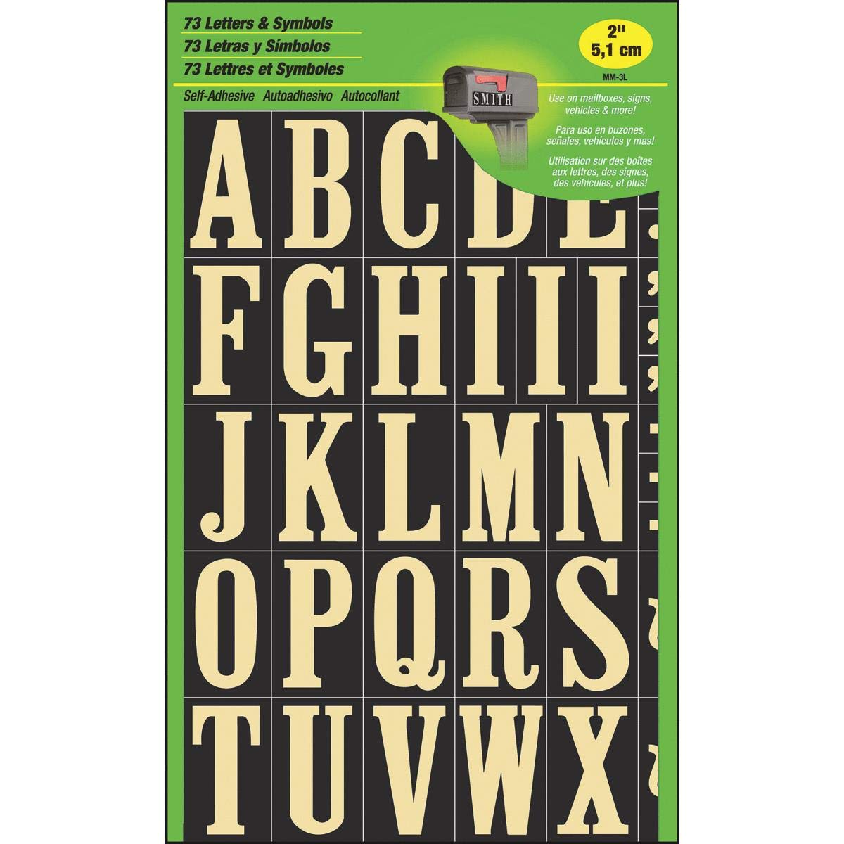 Hy-Ko Packaged Numbers &amp; Letters, DIY Address Number Stickers for Deliveries and Navigation, Self-Adhesive House Decals for Siding, Door, Mailboxes