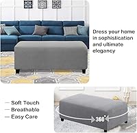 Vista 3 de H.VERSAILTEX Funda combinada para cojín otomano y sofá, funda rectangular para sofá, longitud de 56 a 75 pulgadas, adecuada para funda de cojín