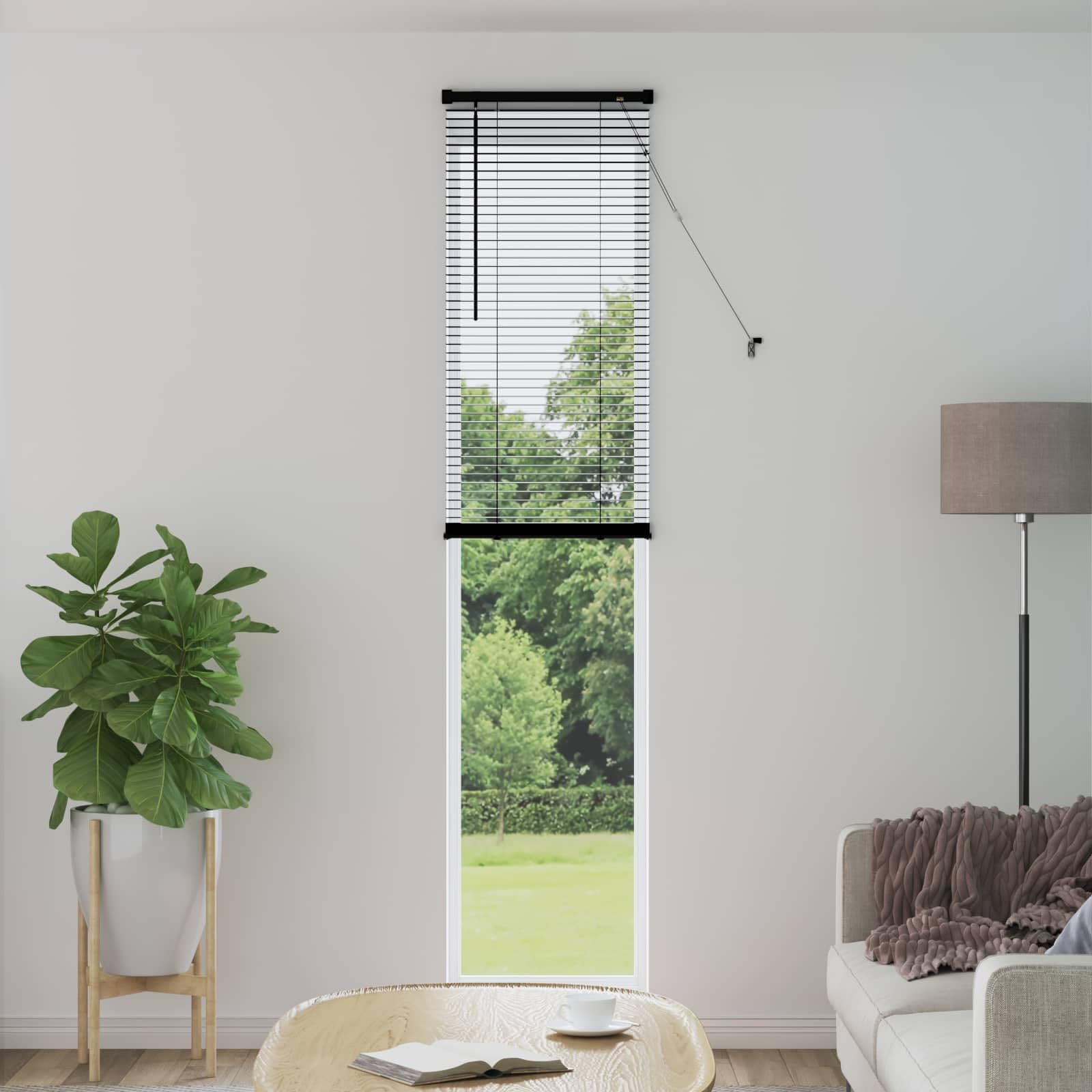 vidaXL Persiana Veneciana Negro 213 x 40 cm PVC, Persiana Veneciana Moderna y Resistente para Oficina en casa, filtra luz, Protege privacidad, Uso Interior