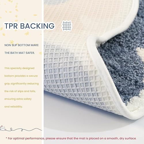 Miniatura 4 de Alfombra de baño de flores súper absorbente y gruesa, antideslizante, lavable a máquina y peluda, para baño, dormitorio y sala de estar (31 x 20