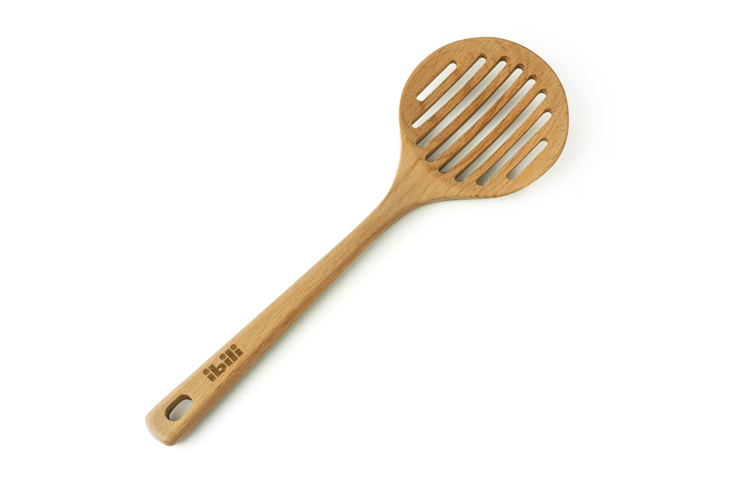 Ibili Light Brown - Wooden Skimmer 34 Cm - Beech Wood With Oil Coating,