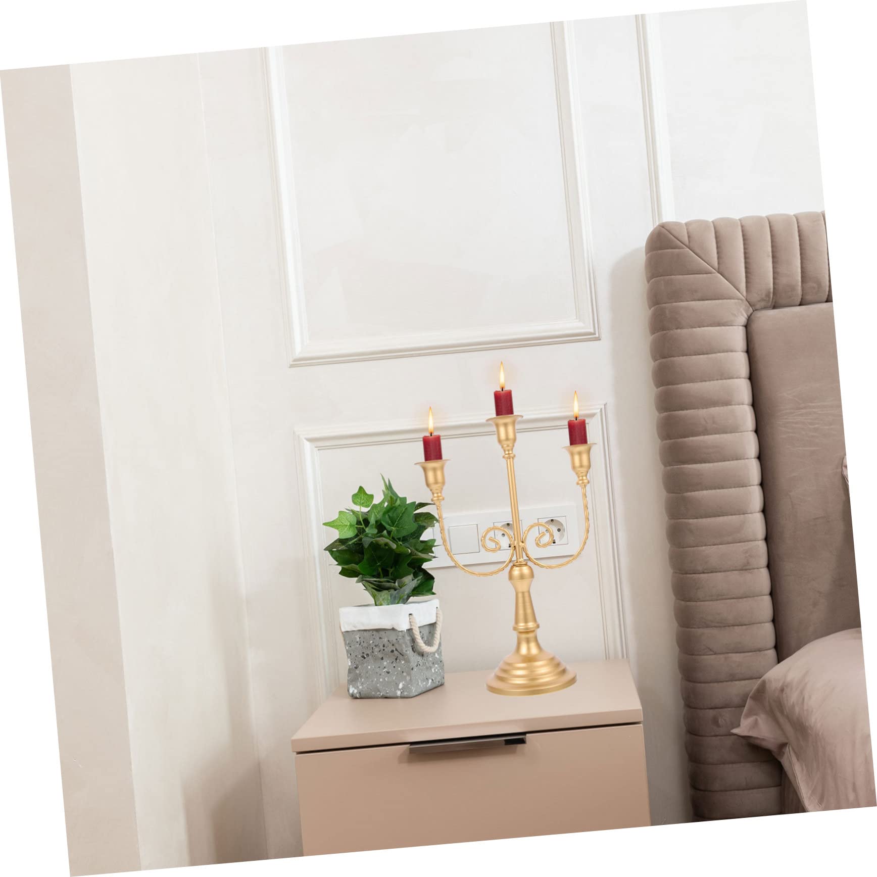 MAGICLULU 2 Pz Lungo Candelabro Candele 3 Teste Candelabro a Colonna Arredamento Esterno Arredamento Del Tavolo Portacandela a 3 Bracci Accessori Tavolo Da Pranzo Ferro Da Stiro