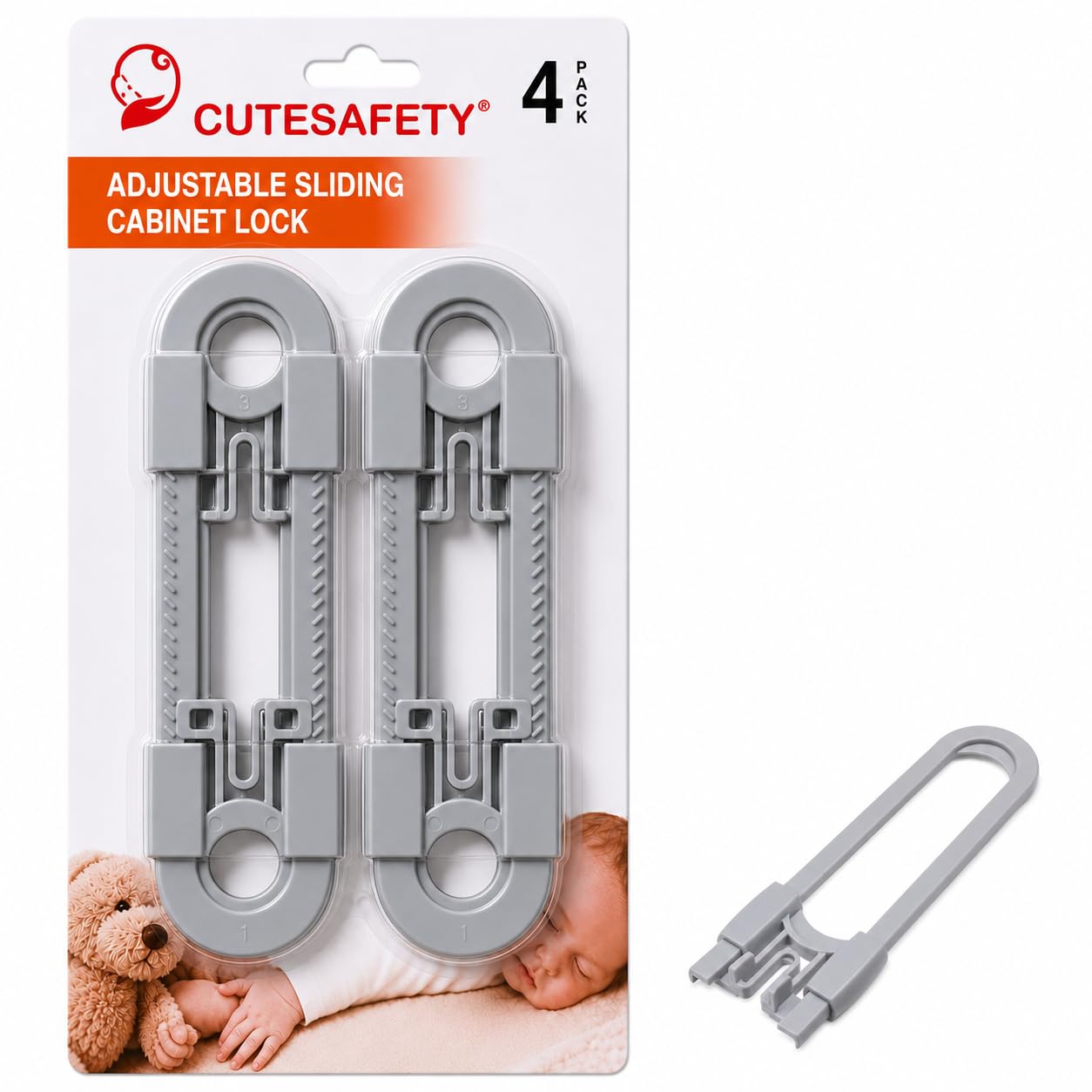 Child Proof Cabinet Locks, Baby Proofing, 10 Pack, White image 3