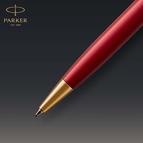 Miniatura 4 de PARKER Sonnet1931512 pluma de acero inoxidable con ribete de paladio tinta negra punta media rojo y dorado Estándar