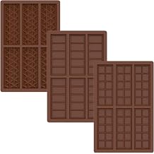 3Pcs Chocolate Bar Mold, Non-Stick Chocolate Molds, Food Grade Silicone Creating Homemade Chocolate Bars, Deep Chocolate Bar Mold for Dubai Chocolate Bar, Candy, Knafeh Pistachio Chocolate Bar