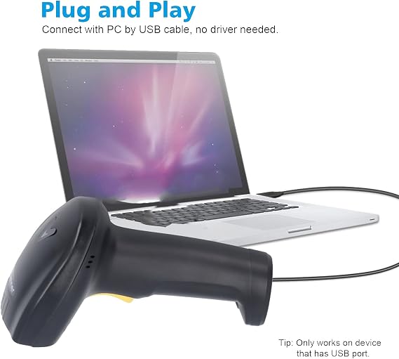 Barcode Scanner Wireless 2.4G USB 1D 2D Handheld Reader - Features BT SPP BLE Modes and Driver Free Setup - Compatible with iOS Android for Inventory Management