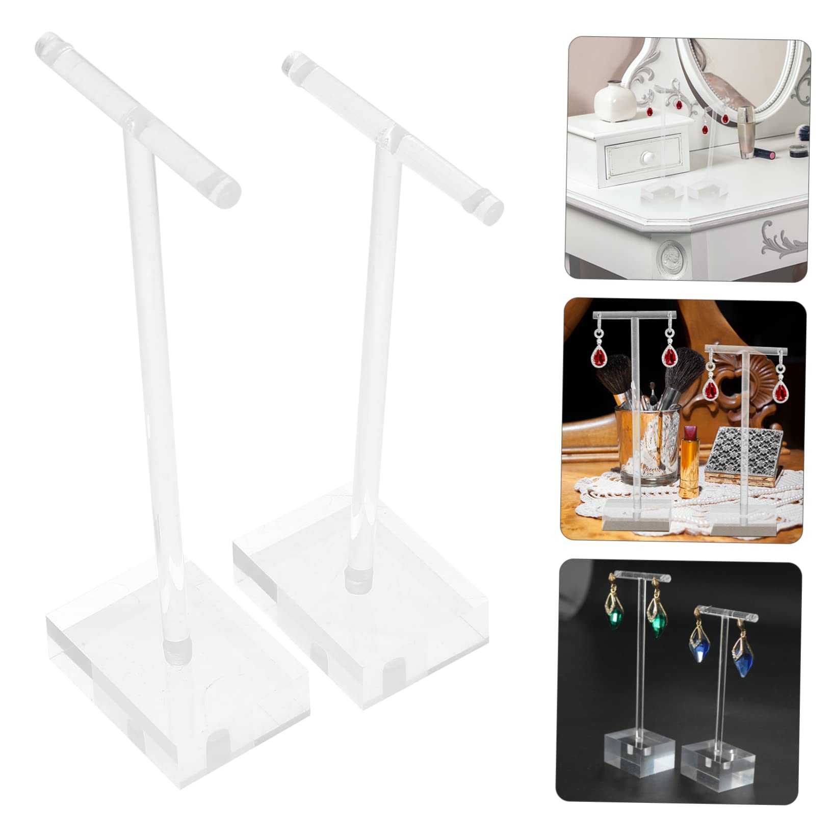 MAGICLULU 2 Set Di Espositori Per Gioielli in Materiale Acrilico A Forma Di T Per Punti Vendita Al Dettaglio 4 Pezzi * 2