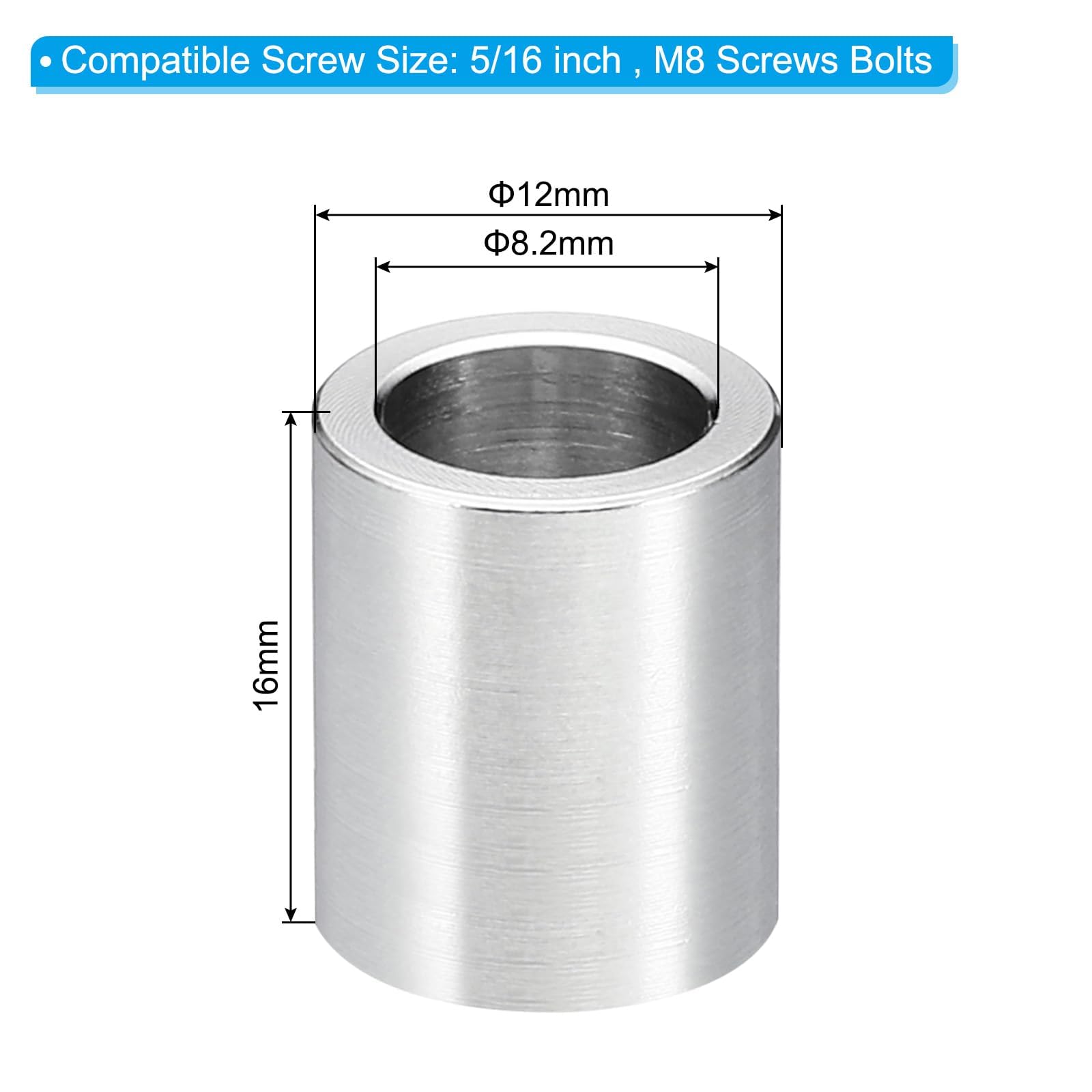 TA-VIGOR 5Pcs M8 Aluminum Spacer - Image 2