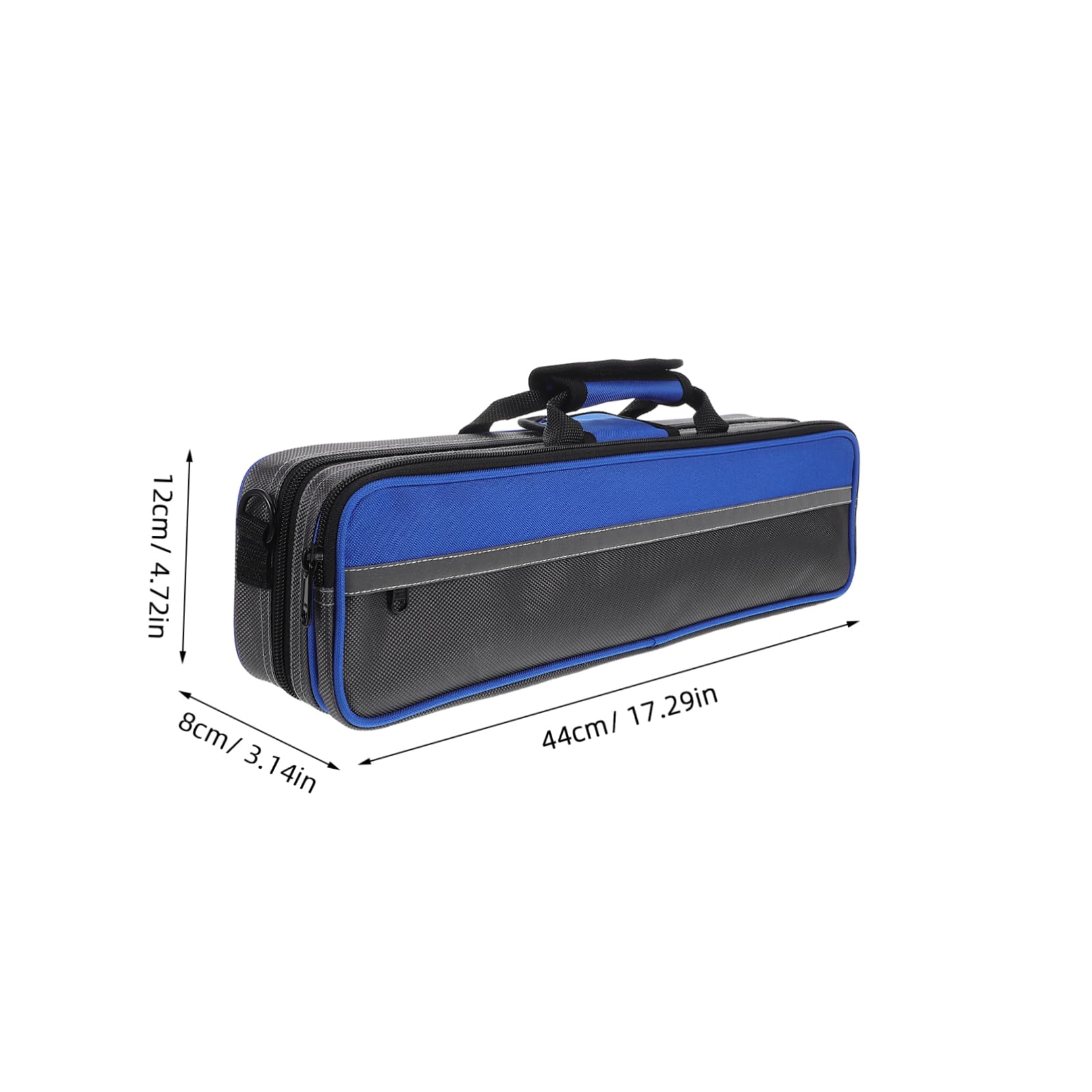 LIOOBO 17Hole Lightweight Canvas Flute Carrying Bag with Organized Space for Accessories Portable Storage for Music Lovers for Lessons and Performances Blue
