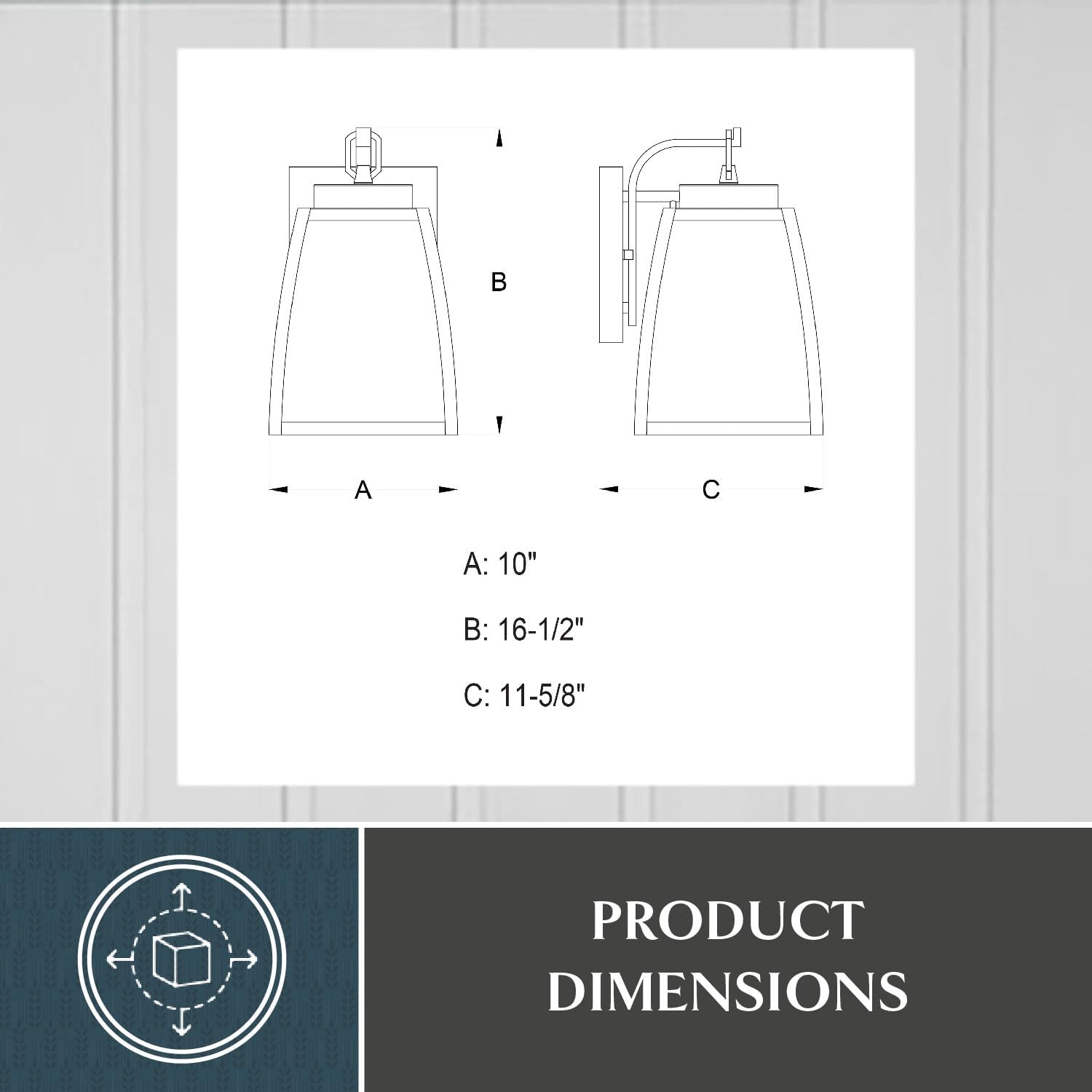 VAXCEL Granville 16.5 in. H 3-Light Oil Burnished Bronze Transitional Outdoor Wall Sconce Made of Durable Steel, Clear Glass Shade, LED Compatible, Use for Exterior Porch Patio Front Door or Garage