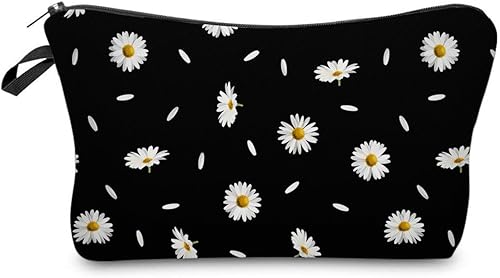 Deanfun - Bolsa de maquillaje impermeable con diseño de mandala y flores, impermeable, espaciosa, cosmetiquera, bolsa de viaje ideal como regalo
