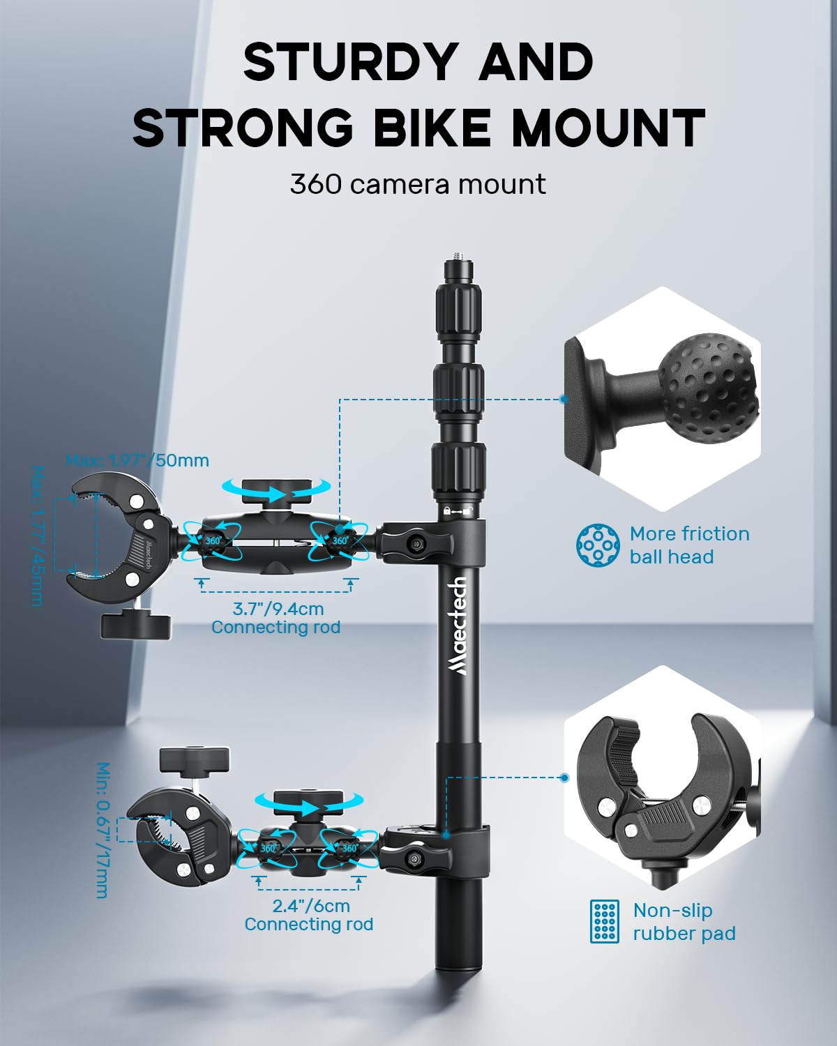 Uchwyt Kamery Motocyklowej Akcesoria do Insta360 X5/X4 do GoPro | Zestaw motocyklowy, uchwyt kierownicy kamery do Osmo Action, stojak rowerowy do Insta360 X5 do zdjęć studyjnych i plenerowych