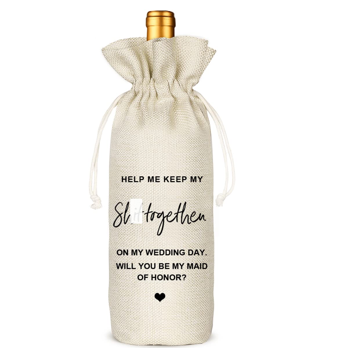 Bridesmaid Wine Bag, Gift for Bridesmaids, Wedding Wine Bag Gift, Bridal Shower, Engagement, Bachelorette Party Favor, Will You Be My Maid of Honor