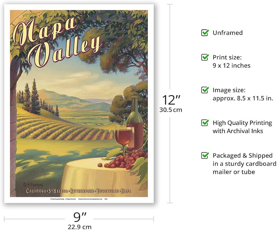 ビンテージ カルフォルニア ナパバレー ワイン ポスター ビンテージ