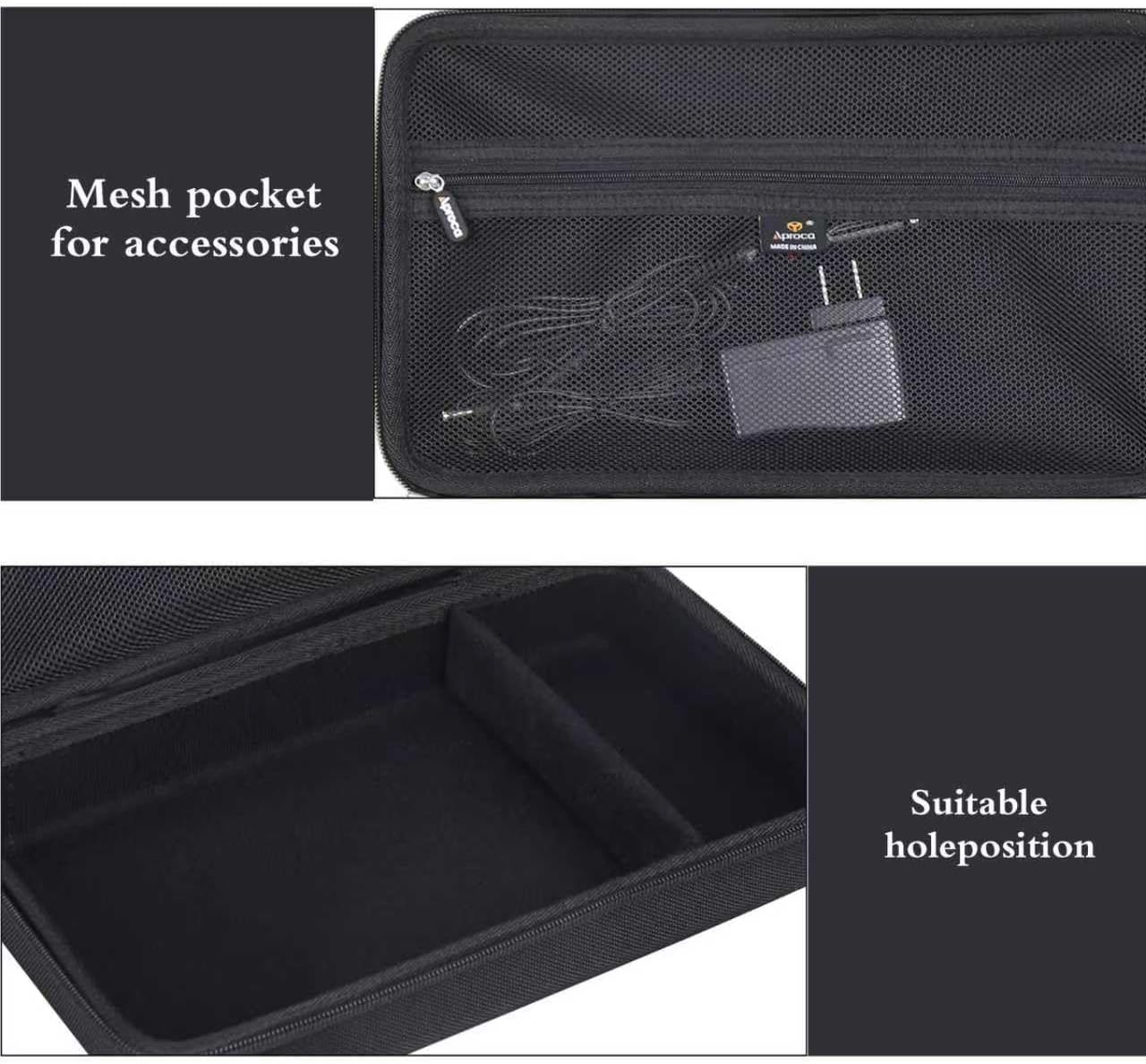 Aproca Case Compatible with pofoto 9.5" / PJGCWB 9.5" / WONNIE 9.5" / YOTON 9.5" / Portable DVD Player, Portable Storage Bag for Accessories -Black (Case Only)