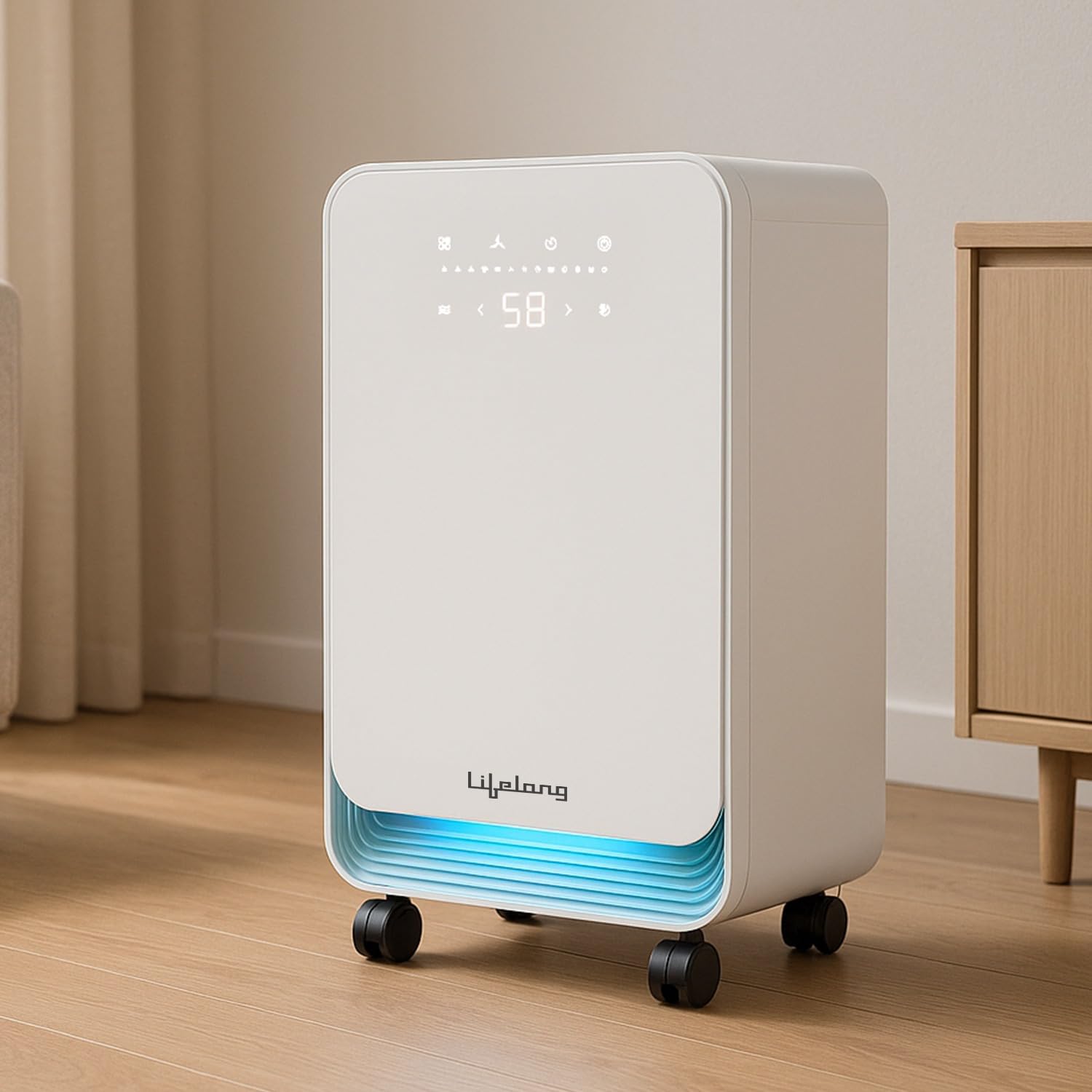 Lifelong Electric Dehumidifier for Room Moisture | 12 L/day & 300 ft² | Bedroom & Home | Auto Shut-Off, Timer & Digital Display | Carbon Filter & Anion for Air Purification & Odour Reduction (LLEDH09)-picture-23