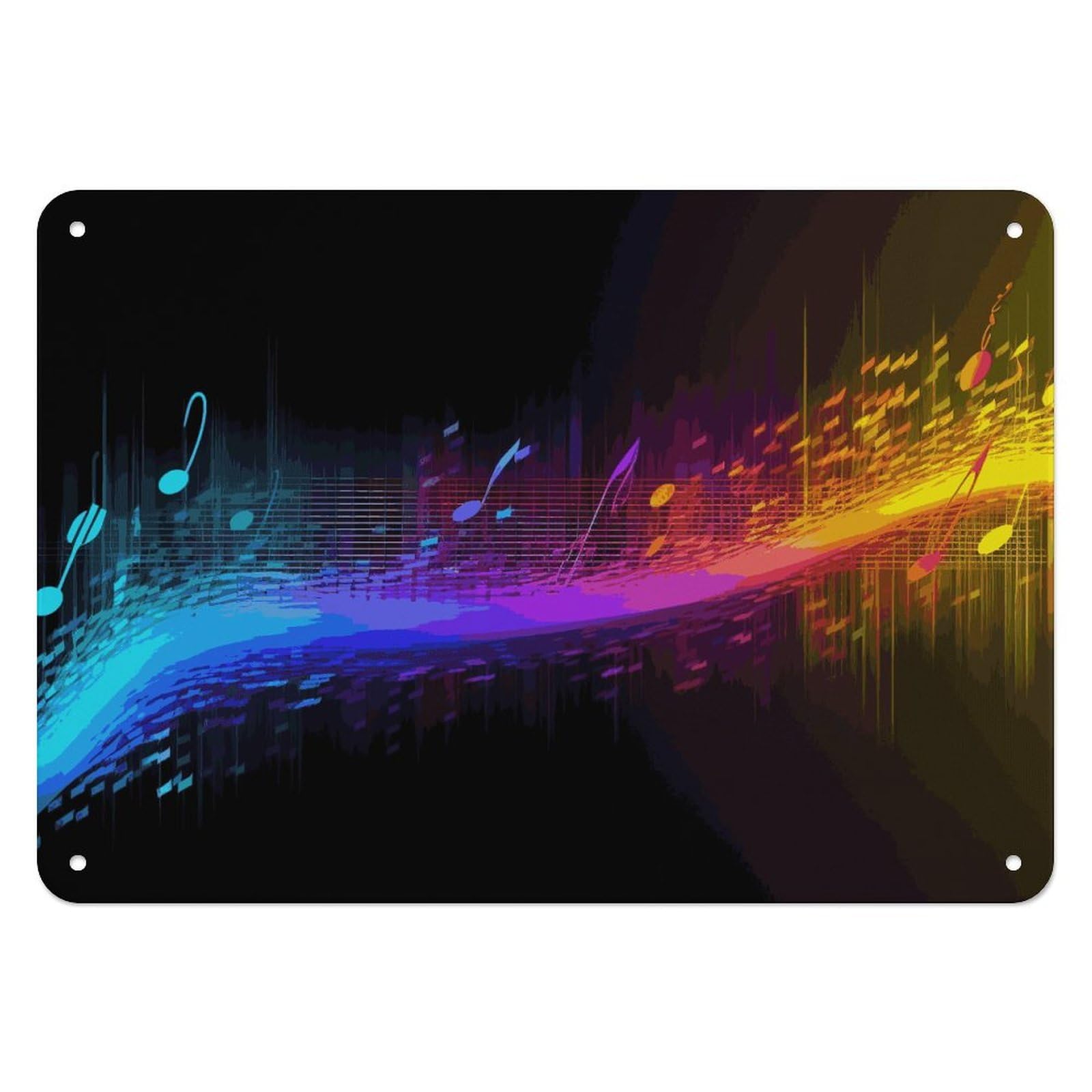Fekiloot Style Music Spectrum Wall Decor Iron Painting Metal Sign
