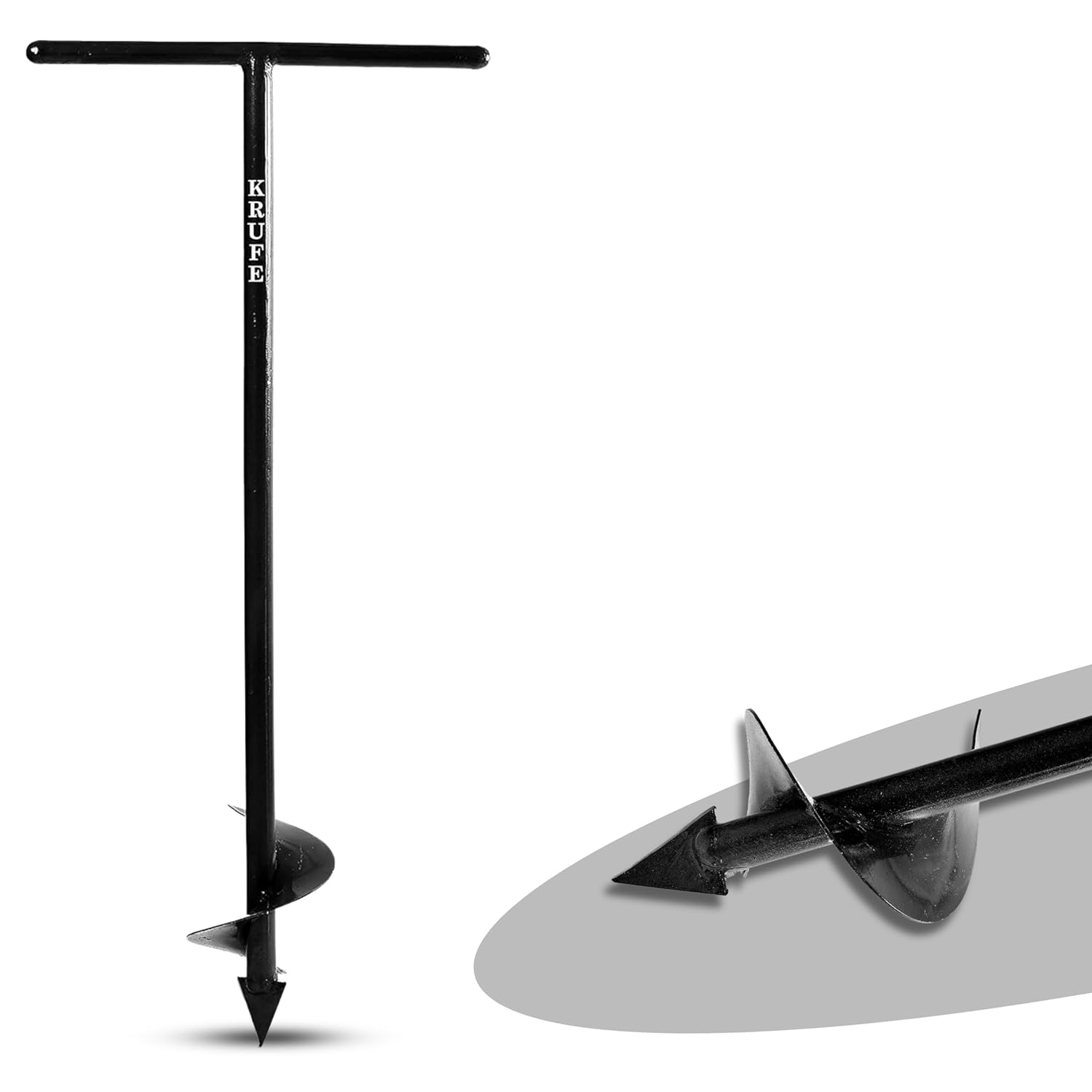 KRUFE Heavy Duty Post Hole Hand Auger (Single Blade, Black) Amazon.in