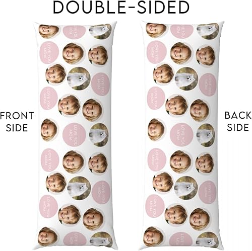 Miniatura 6 de Personalized Cute Soft Long Body Pillow Case for Mom, Best Mom Ever Custom Full Body Large Pillow Cover with Photos, Extra-Long Adults Home Cushion