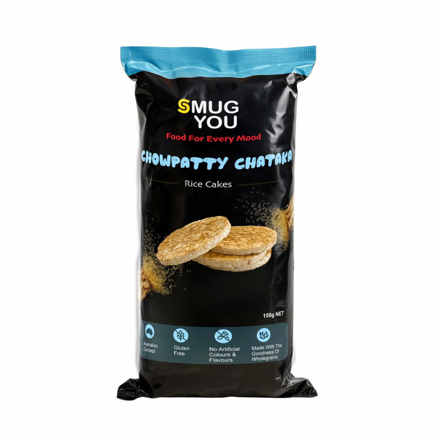 Smug You Chowpatty Chataka Rice Cakes 150g | Chaat Flavored Crunchy Snack | Healthy Low Calorie Snack | Gluten Free, High Fiber & All Natural | Indian Street Food Flavor for Diet-image-18