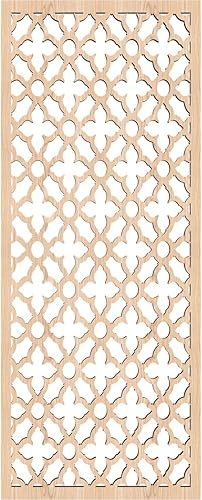 Miniatura 4 de 9 38 pulgadas de ancho x 24 38 pulgadas de alto x 38 pulgadas de alto, paneles de pared de madera con calado decorativo Madison, roble rojo