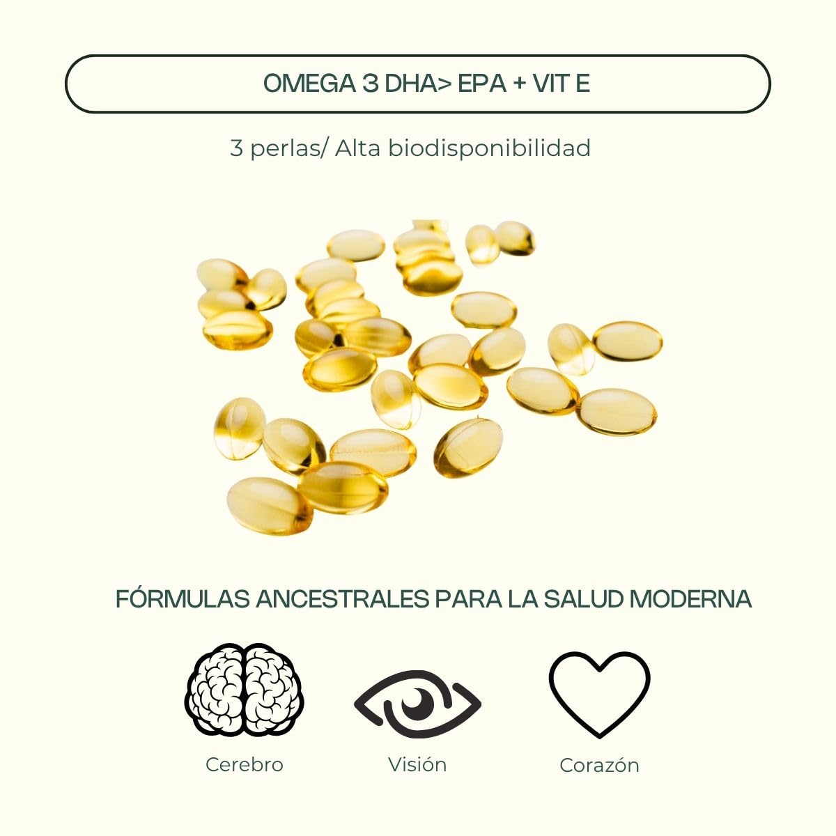 SYNSERA - Triglycérides naturels oméga-3 à haute absorption, 750 mg DHA + 150 mg d'EPA par dose journalière, Huile de poisson 1500 mg - Vitamine E, Sans OGM et gluten - Cerveau, cœur, vision - 90 caps