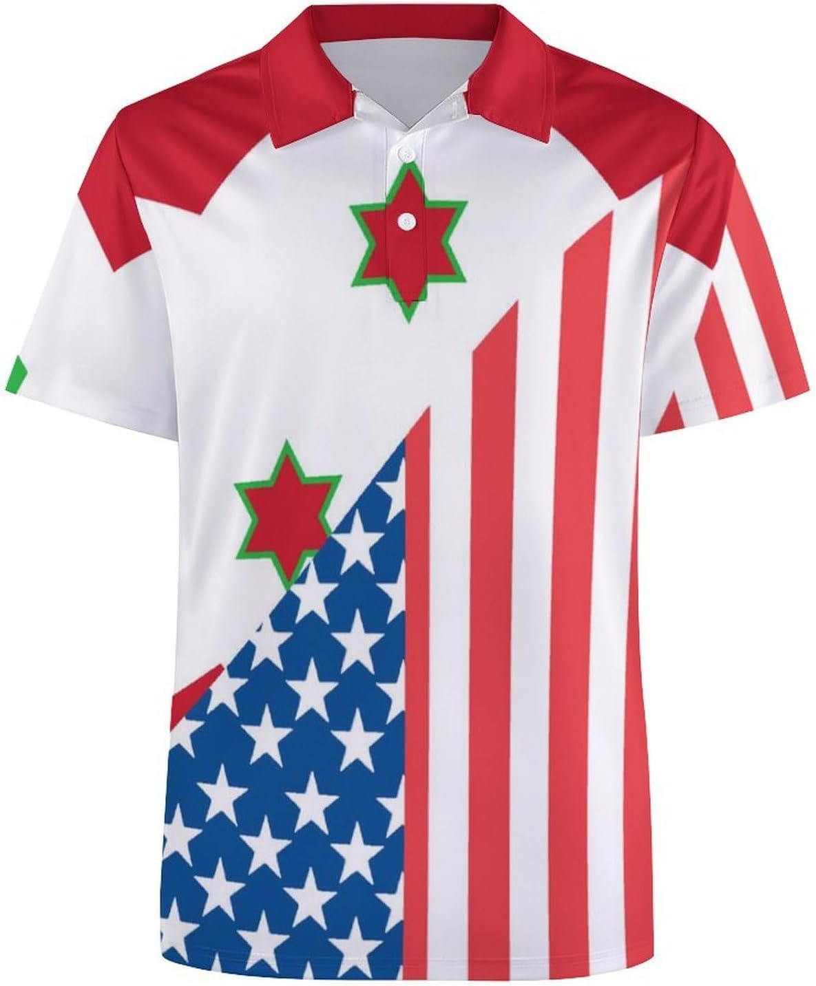 USA and Burundi Flag Women's Golf Polo Shirts Short Sleeve Quick Dry Tennis Tops Casual Work Blouses