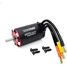 Surpass RC Brushless Motor V2 3660 3200KV 4 Pole Shaft 5mm Supersonic Motor Built in Temperature Sensor Port for 1/10 RC Car Truck
