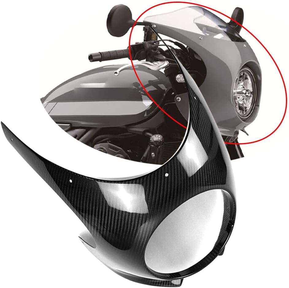 Amazon QIDIAN Kawa' Z900RS 20182024用オートバイ用 3K リアルカーボンファイバーフロントヘッドライト