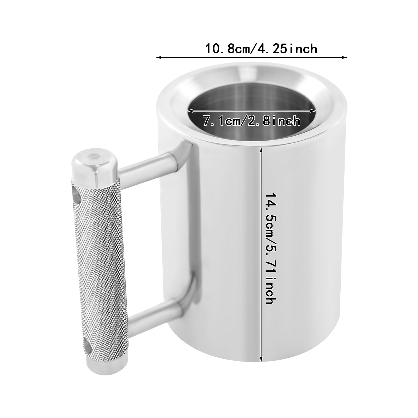 8kg Edelstahlbecher, 300ml Hantel-Schwerer Becher mit Textured Handle, Fitness-Trinkflasche für Fitnessstudios, Büros, Wohnzimmer