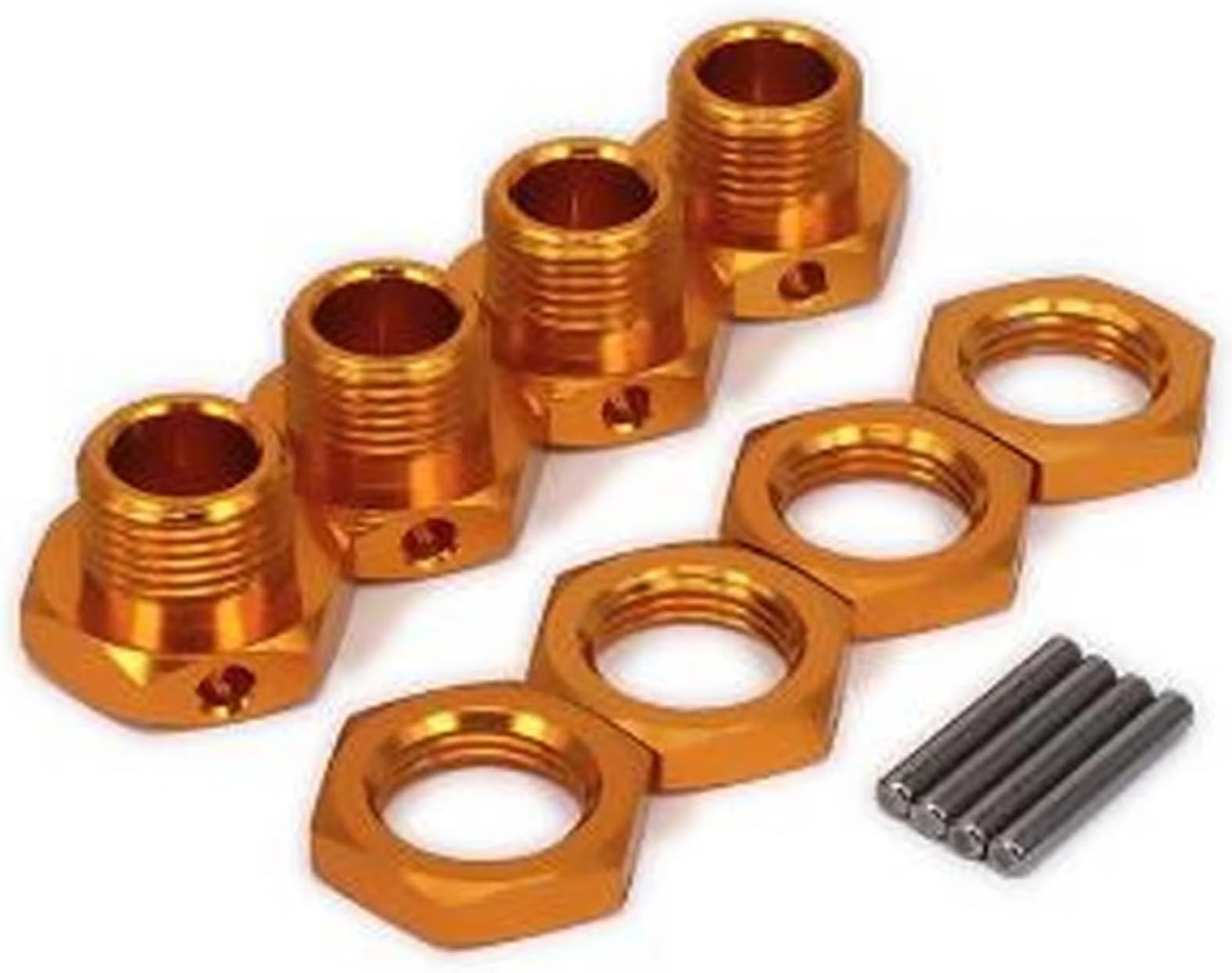 For ZD For Racing For Summit For E-Revo 94762 94081 1/8 1/7 4PCS YSIDO Aluminum 17mm Hex Wheel Nuts Adapter RC Car RC Upgrades(Yellow)