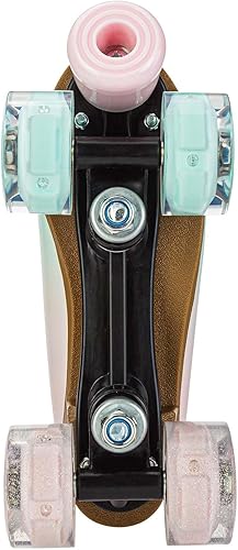 Miniatura 6 de YYW Patines de ruedas para niñas y mujeres, fantásticos patines de piel sintética rosa y verde degradado para niños y jóvenes, patines para