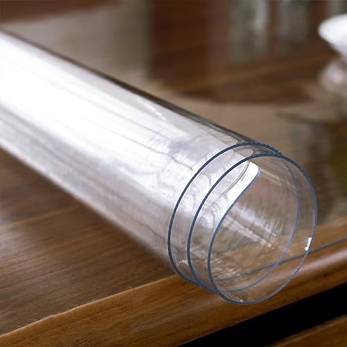 Protector de mantel de varios tamaños, PVC transparente rectangular de plástico, mantel de aceite, fácil de limpiar, impermeable, lavable, para