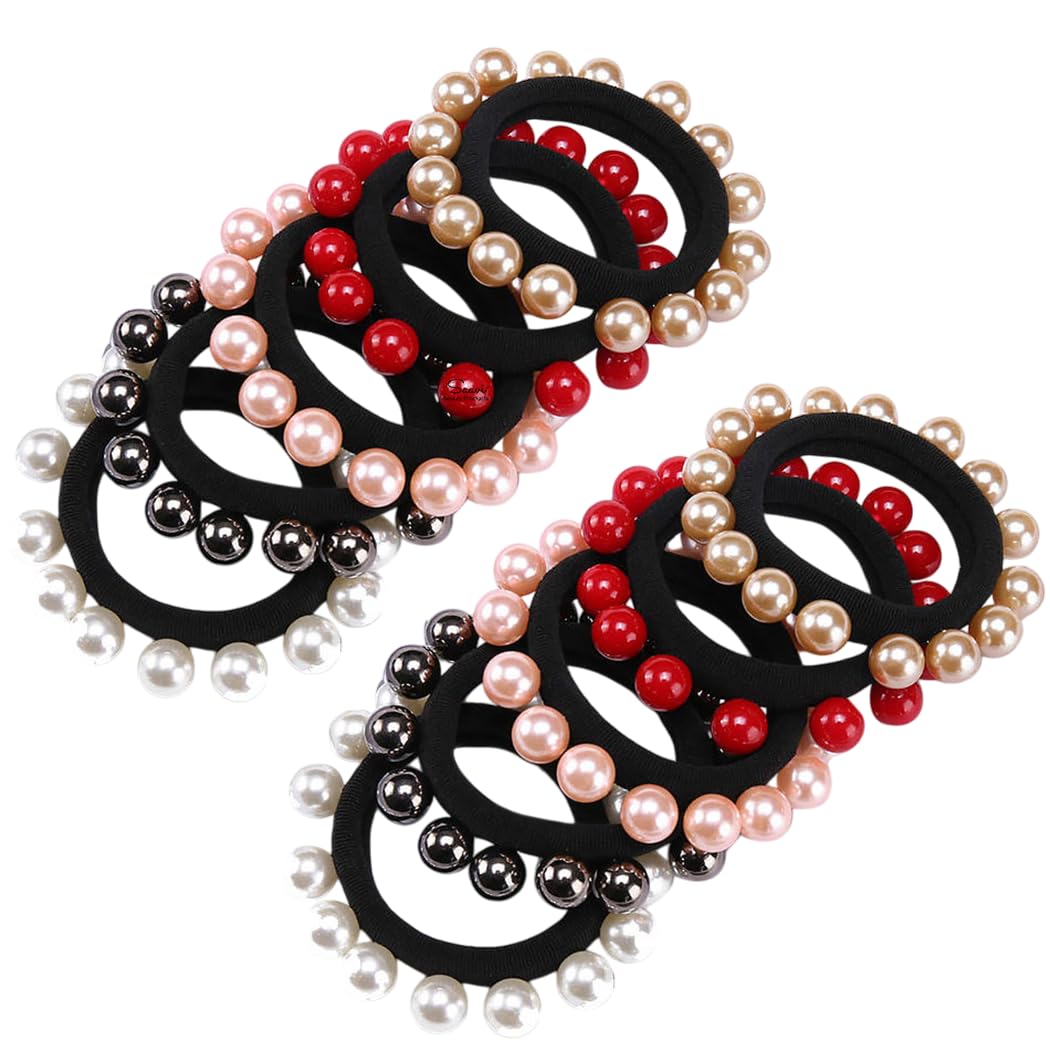 Saavi Beauty Products Premium Rubber Bands for Women and Girls | Ponytail Holders | Hair Accessories for Women and Girls (Pack of 4Pcs)