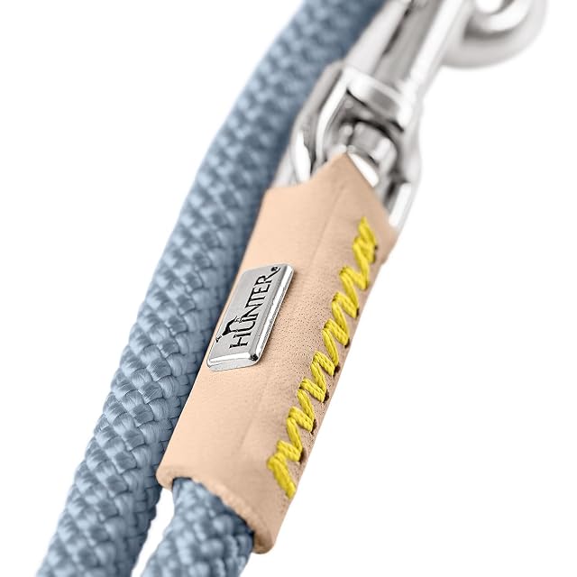 Foto 4 de 6 de HUNTER Correa Ajustable para Perros Malia, Color: Azul Paloma/Natural, Cuerda Flexible y Piel Resistente