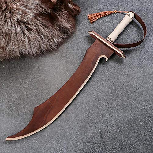 AEVVV Wooden Gladiators Sword - Toy Wood Ancient Roman Sword for Kids 18 inch - Hand-Made Prop Dagger Outdoor Play Toy Weapons - Unsharpened Training Sword Safe for Children (Brown)