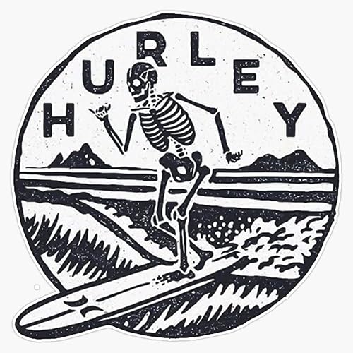 Pegatina de esqueleto Hurley para parachoques de 5 pulgadas, RQH-SKTON-STICKERS-037