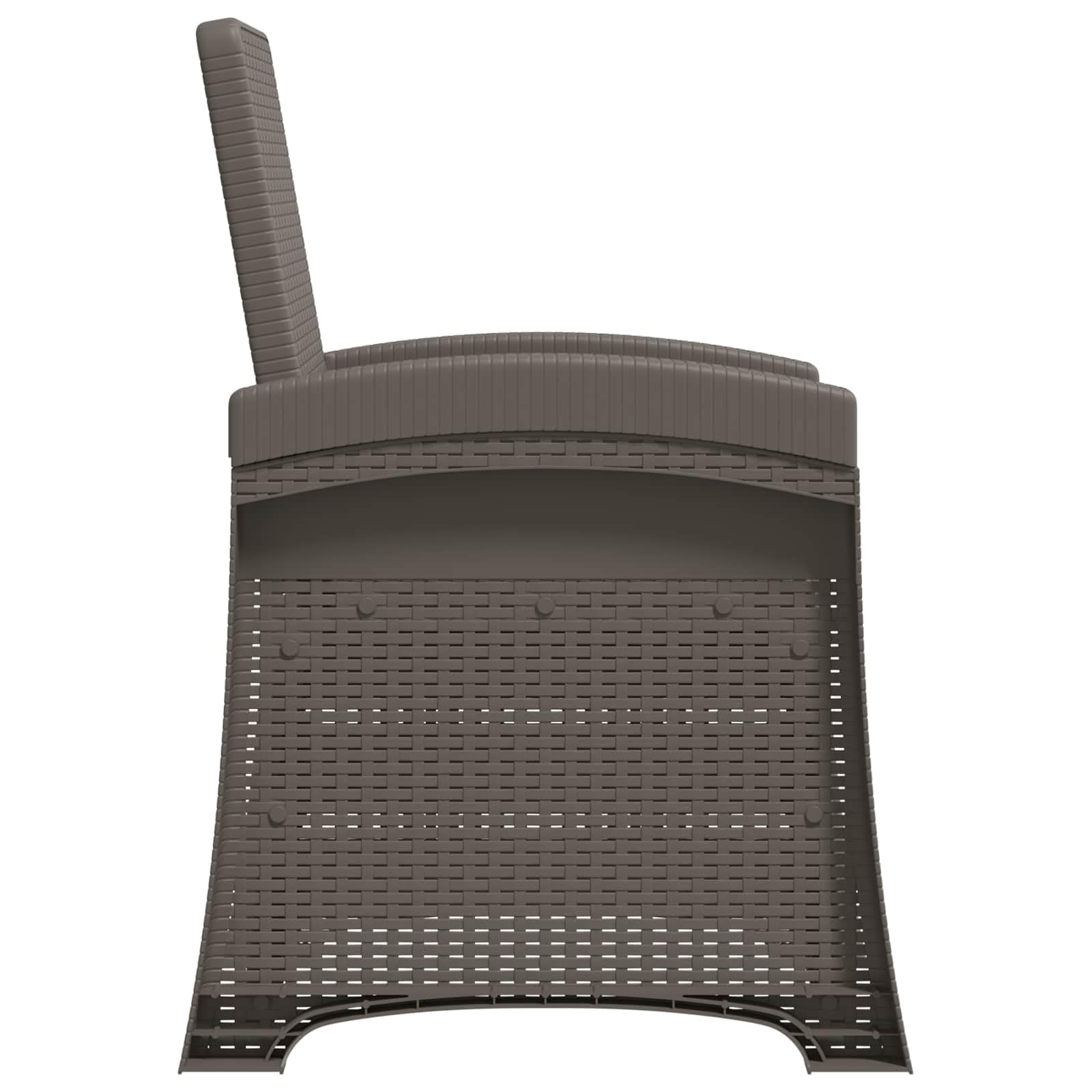 Silla de jardín reclinable imitación ratán 2 piezas, color gris claro | Polipropileno duradero, respaldo regulable 3 posiciones, uso exterior, fácil de limpiar