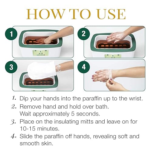 Miniatura 5 de Clean + Easy Calentador digital de cera de parafina con recambios, máquina de cera de parafina para manos y pies, tratamiento hidratante de spa