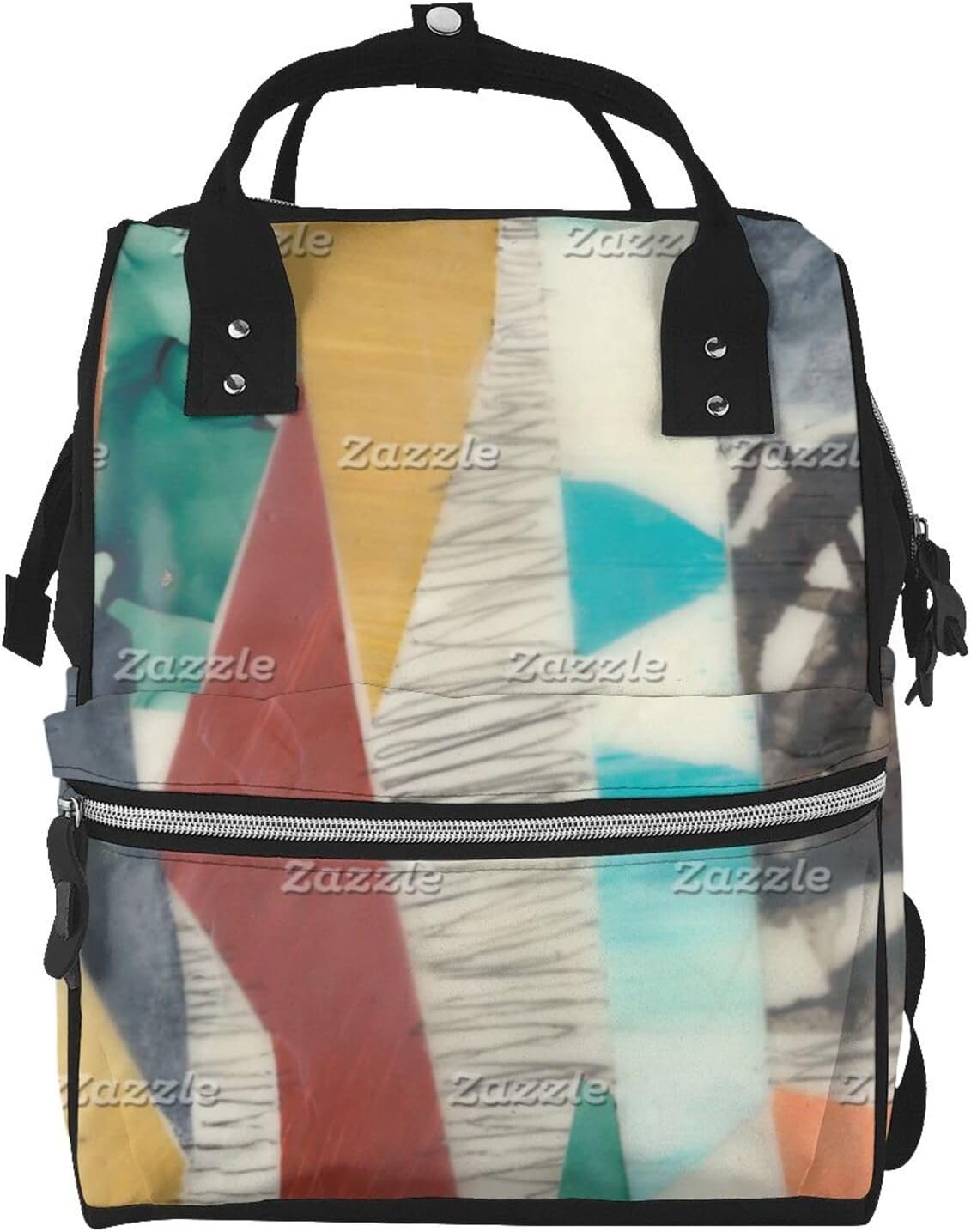 Tranquil beach sunset, nature landscape Diaper Bag Backpack for Women, Large Capacity Waterproof Travel Bag with Stroller Straps
