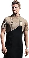 Vista 1 de Conjunto de chaqueta de chef para hombre (abrigo+delantal)