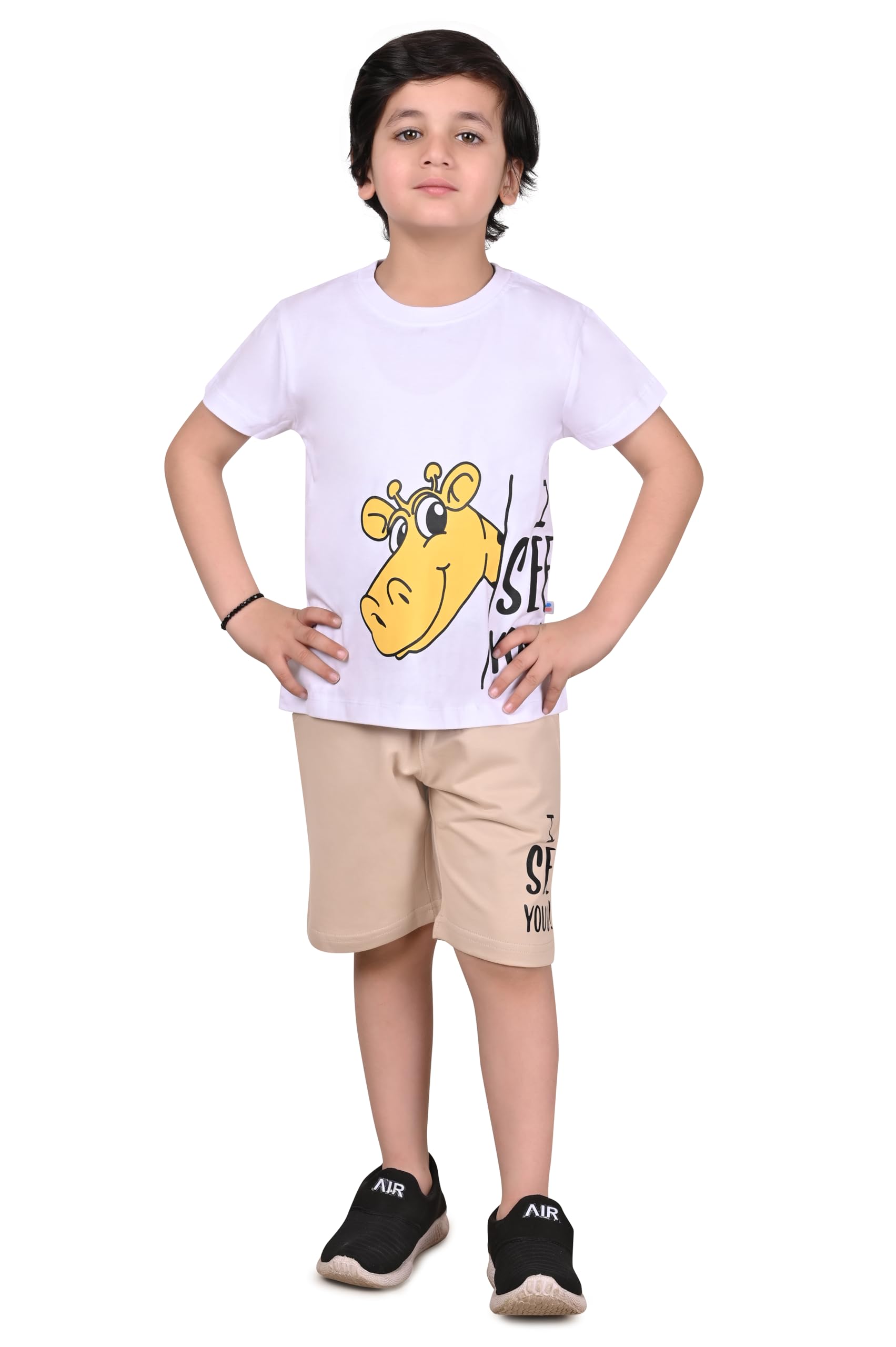 Off White & Beige Co-Ord Set for Boys by Beblakids – Perfect Casual Outfit-image-14
