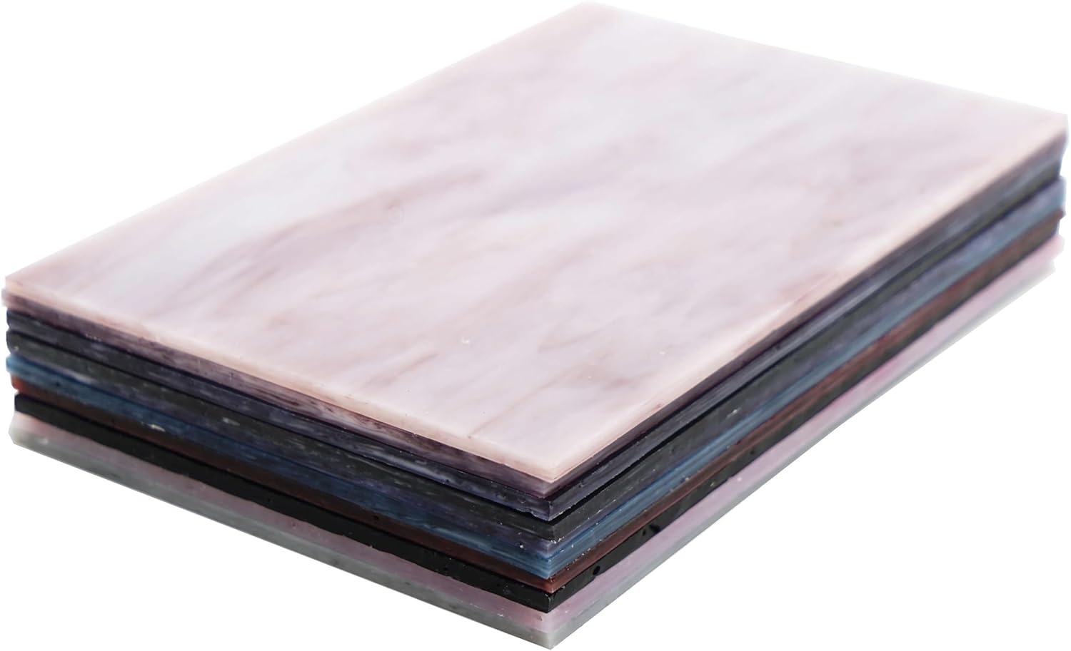 Purple Series Stained Glass Sheets – 10 Sheets, 4 x 6 Inch Opalescent & Textured Cathedral Glass – Inspiring Mosaic Supplies for DIY Crafts, Jewelry Trays and Home Art Projects