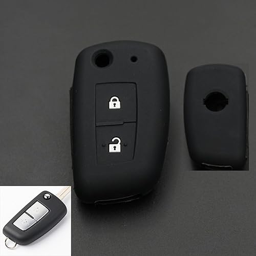 Miniatura 6 de Funda de llave de coche para Nissan Qashqai 2016 X-Trail Murano Maxima, 2 botones de silicona funda de llave de coche Flip Key Holder Bag