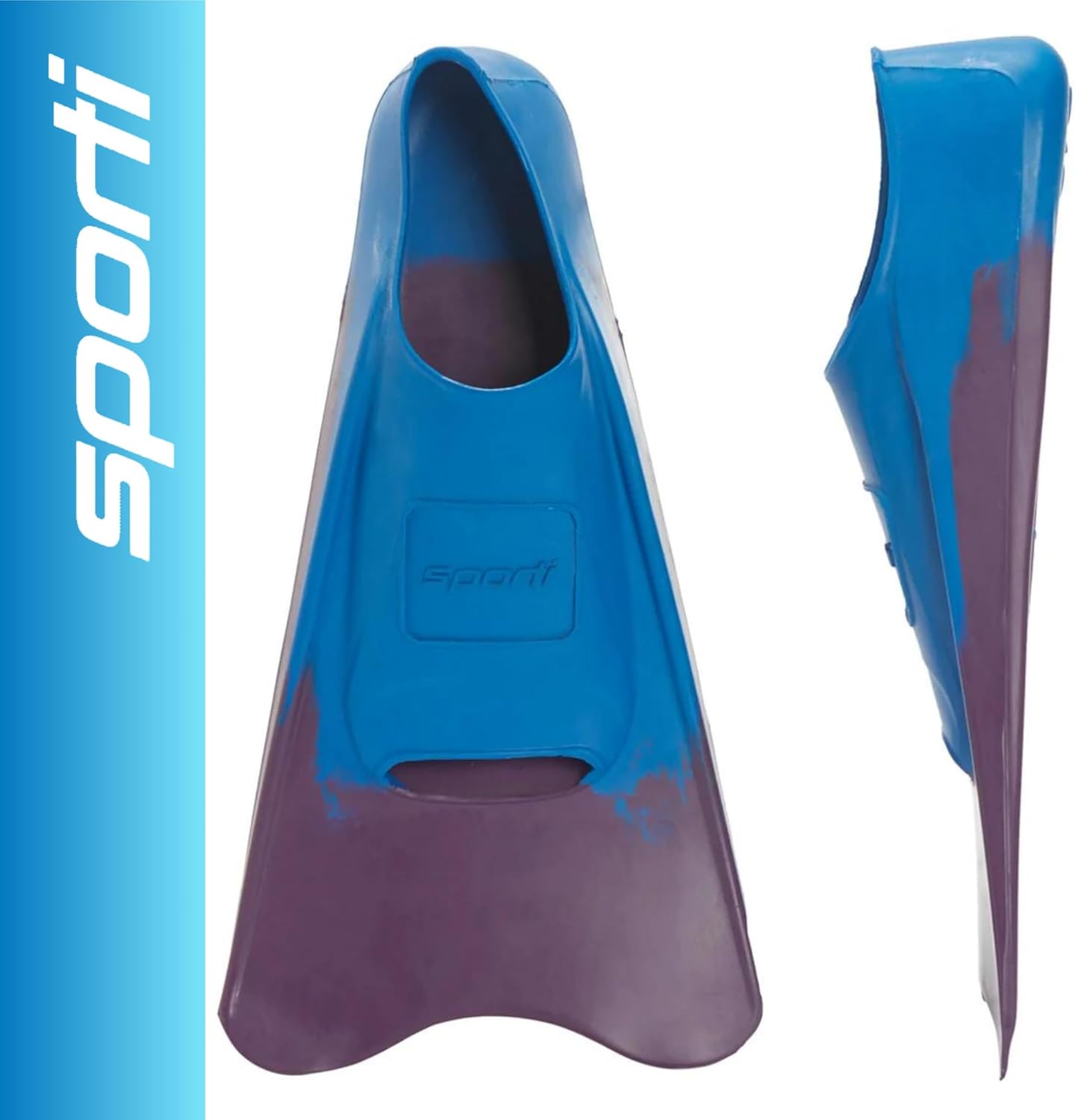 Swim Training Set – Hand Paddles & Short Blade Swim Fins Combo for Stroke Improvement, Strength Building & Lap Swimming ( Purple Blue - Grey )