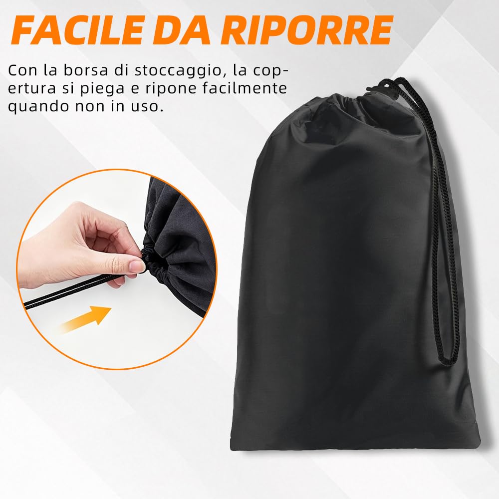 Telo di copertura impermeabile per bicicletta di carico, robusto telo di copertura Oxford 300D con protezione UV, strisce riflettenti per e-bike, furgoni e bici cargo (270 x 75 x 100 cm) (per due