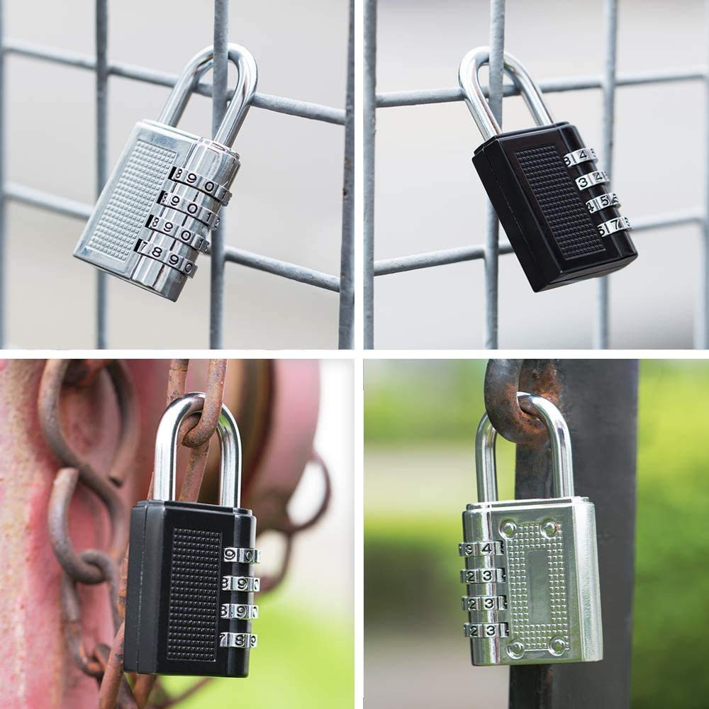 candado código de bloqueo candado Candado, candado con código, candados for equipaje, seguridad, paquete de 2 candados combinados, candado con combinación de 4 dígitos, candado for exteriores for la e