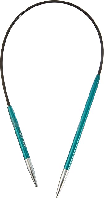 KnitPro Circular Knitting Needle, Metal, Green, 25cm / 3.25mm