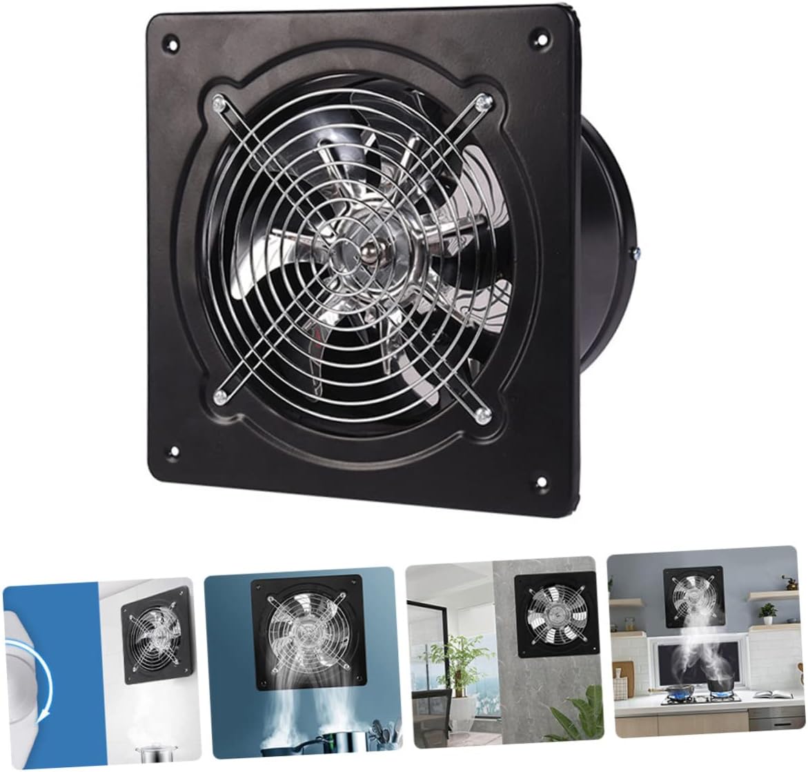 balacoo 40w Low Noise Exhaust Fan for Kitchen and Bathroom Wall-mounted Ventilation Fan for Home Office Garage and Shopping Malls Black